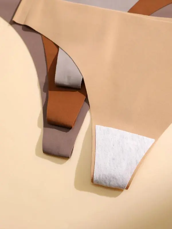 Women's Solid Color & Leopard Print Seamless Thong (Less than $1 each!)