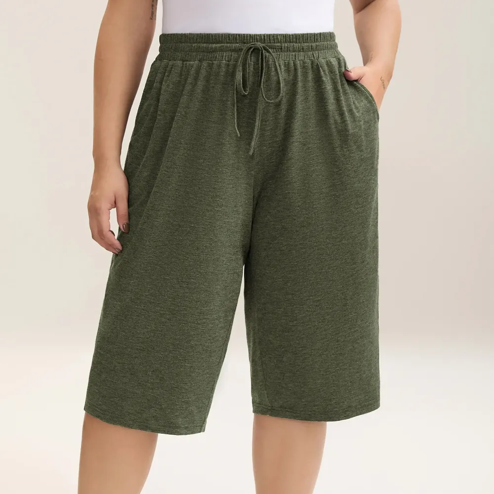 Color-block Knitted Drawstring Lounge Pants