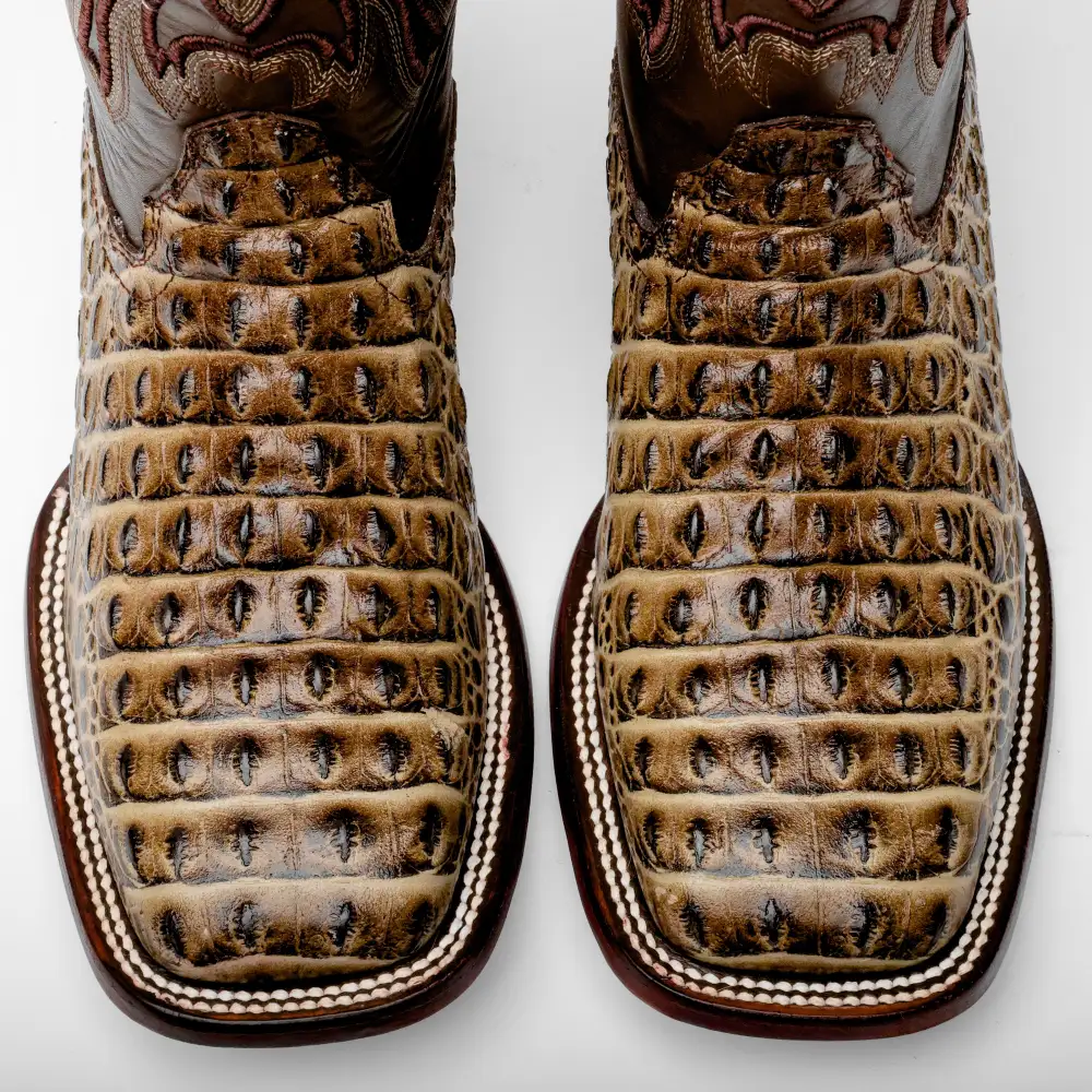 Orix Caiman Hornback Leather Boots - Square Toe