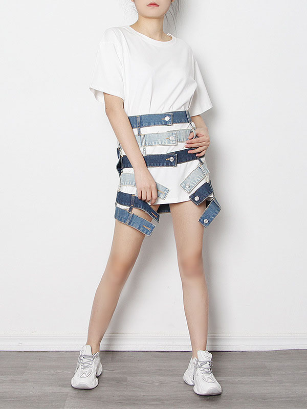 Stylish Selection Irregularity High-Waisted Hollow Skirts Bottoms