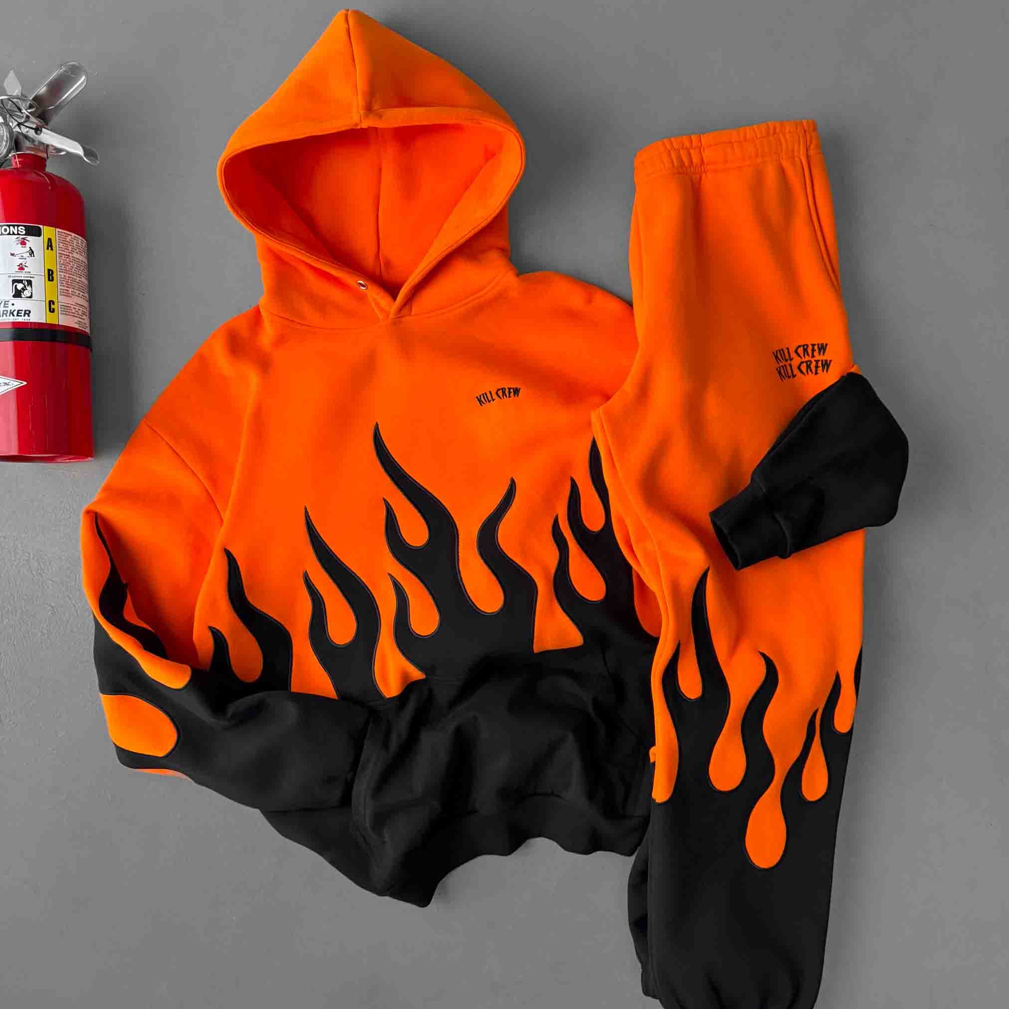 PREMIUM HEATER SWEATS - ORANGE / BLACK