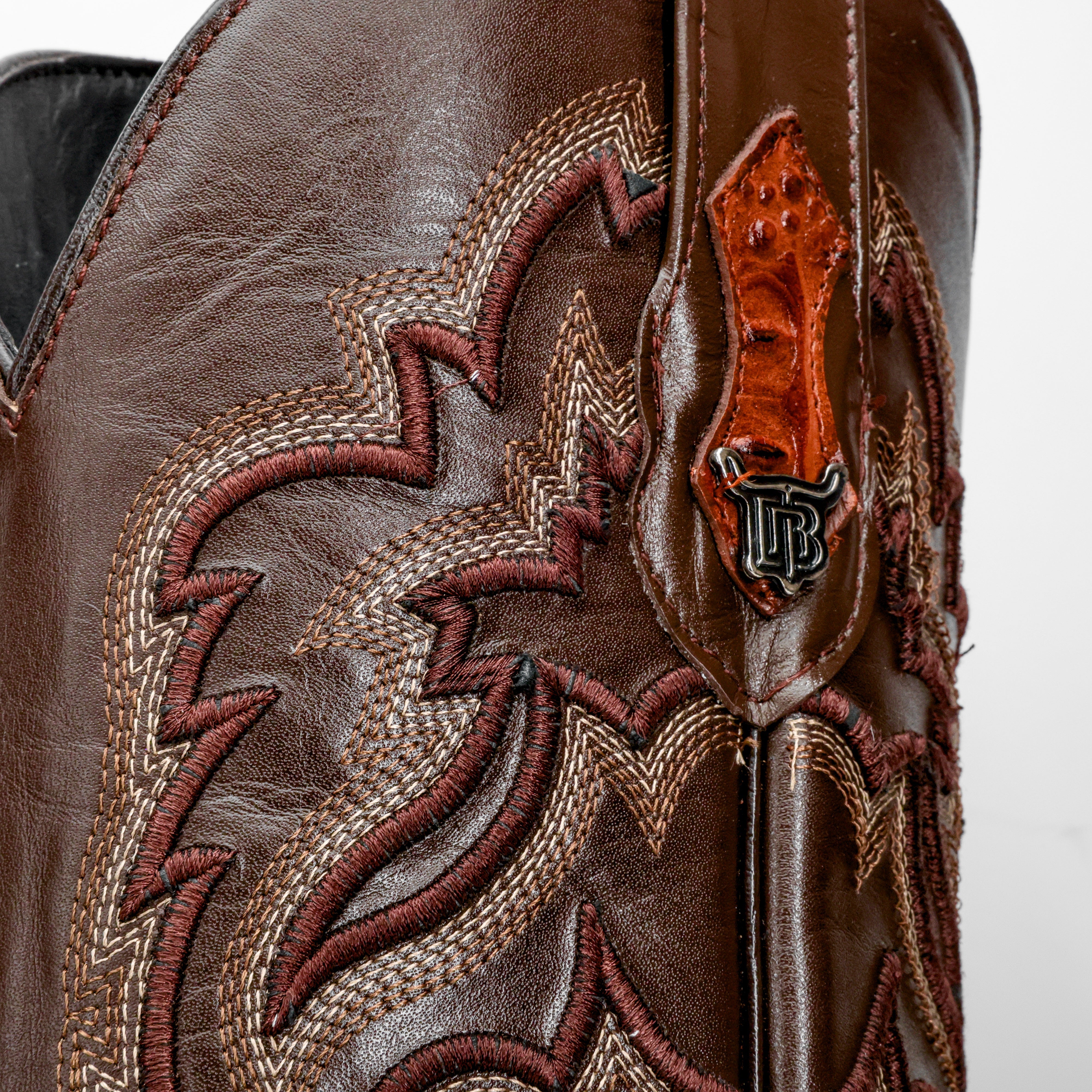Cognac Caiman Hornback Leather Boots - Square Toe