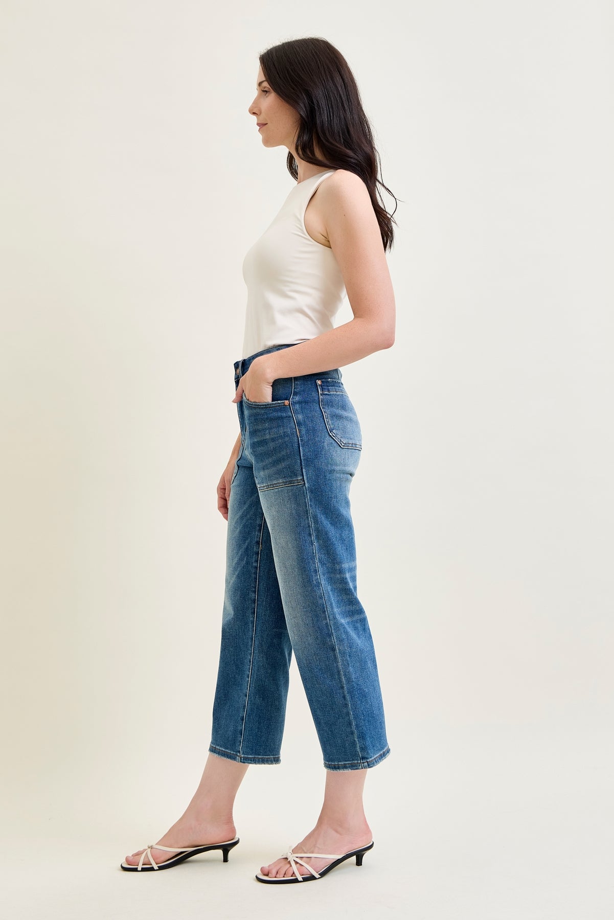 Georgia High Rise Utility Pockets Cropped Wide Leg