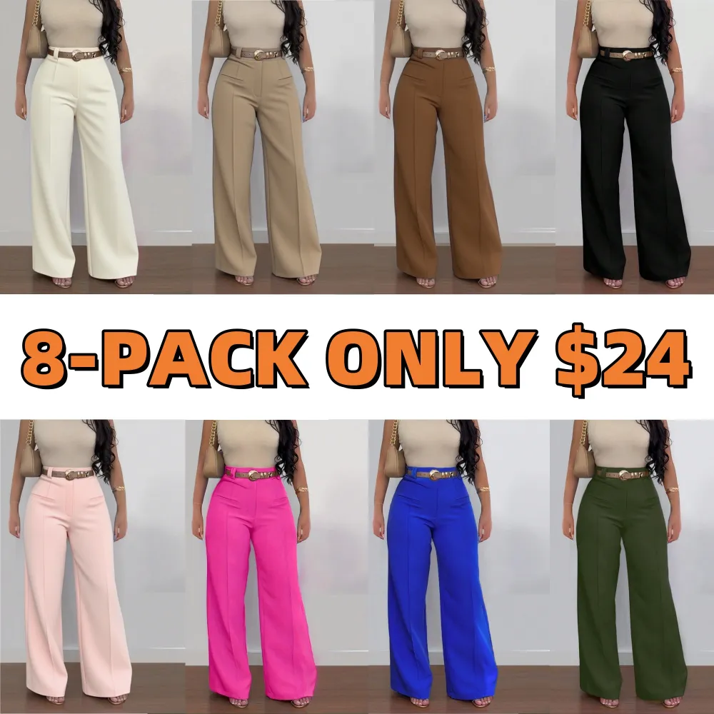 Women's Plain Pocket Wide Leg Fit Pants