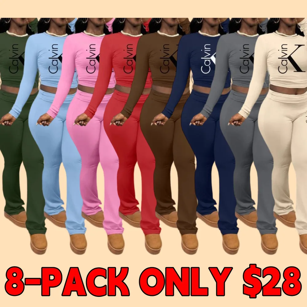 Women's two-piece letter print suit