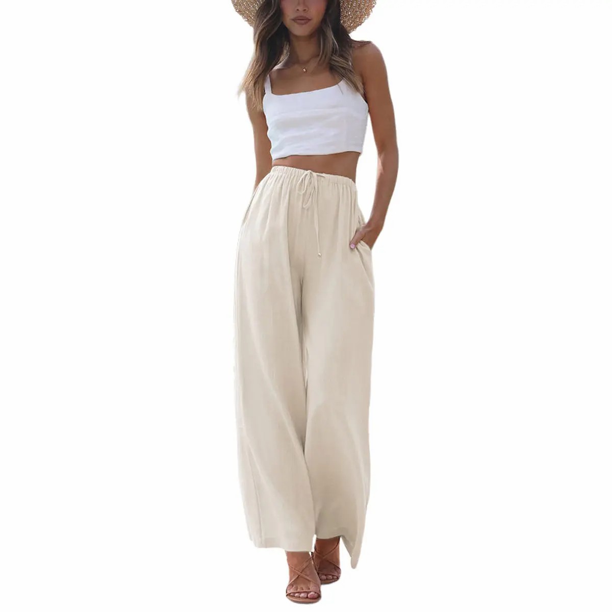 2026 Palazzo Pants for Women - Beach to Street Wide Leg + Pockets
