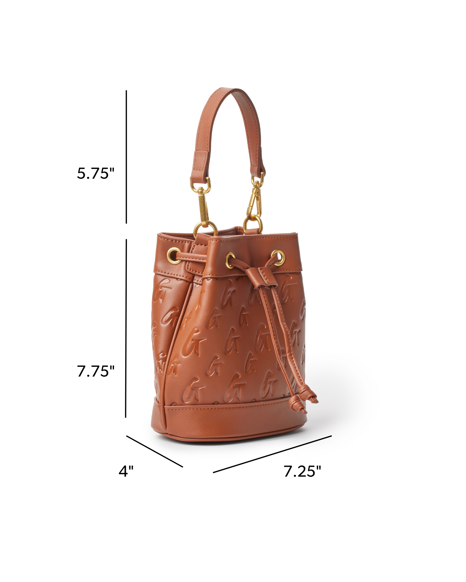 MINI MONOGRAM BUCKET BAG - BROWN