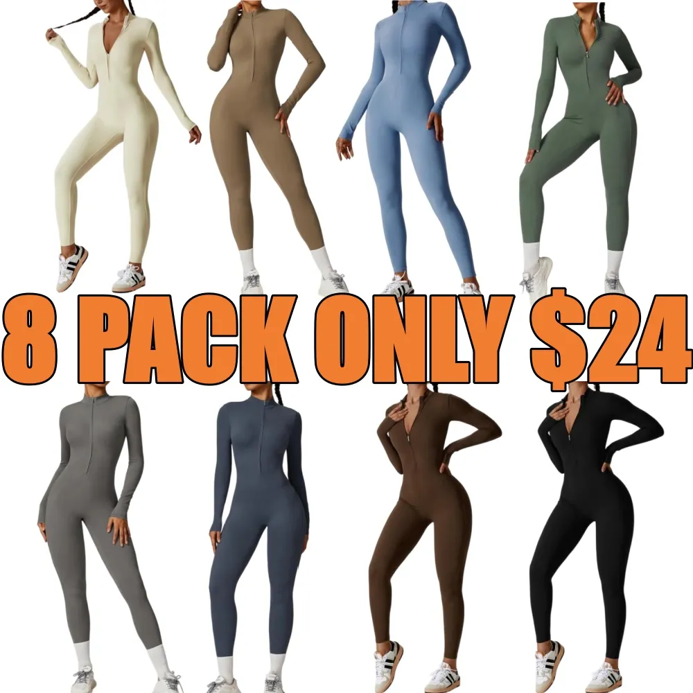 Women All-Season Zip Sports Yoga Jumpsuit