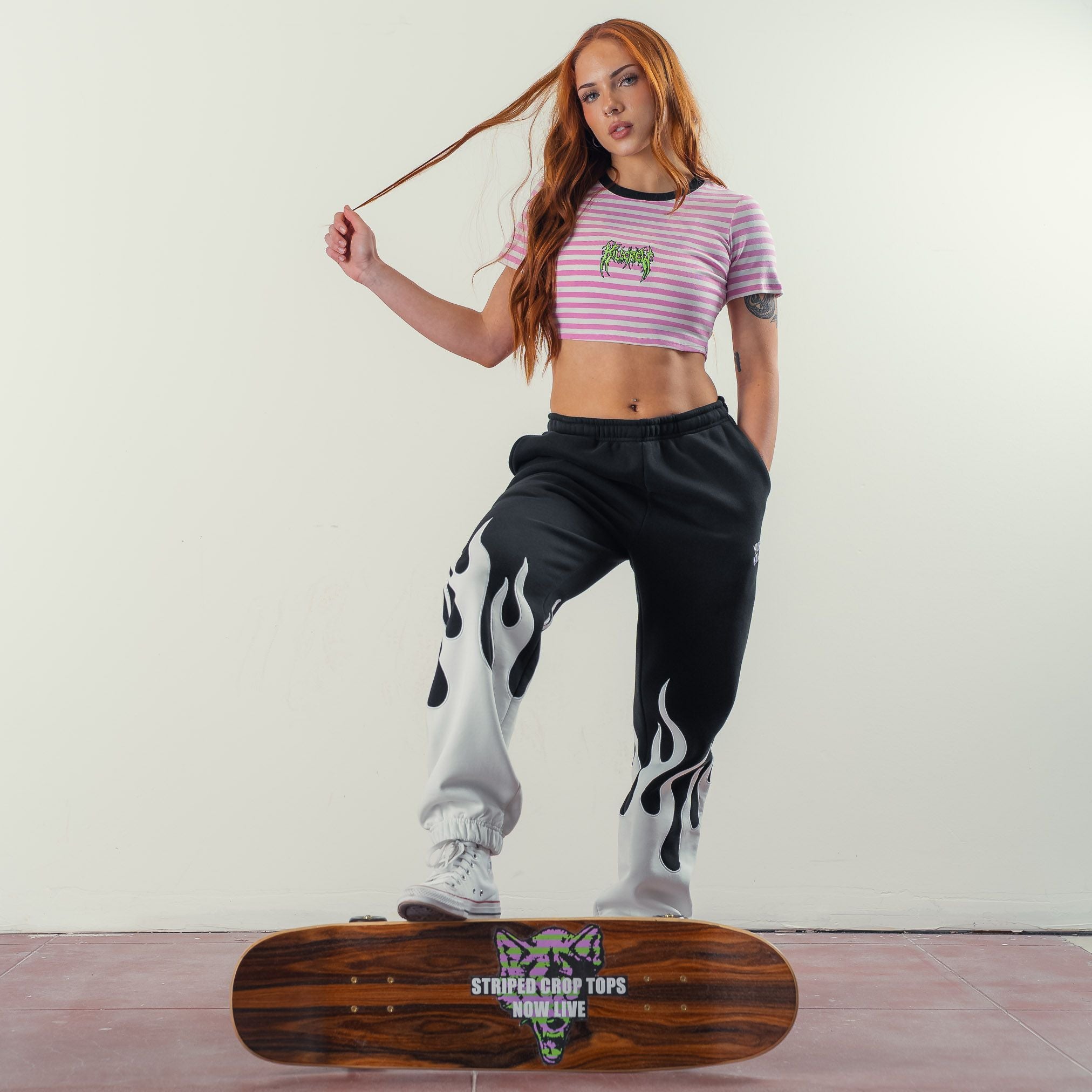 STRIPED BABY TEE - PINK / WHITE