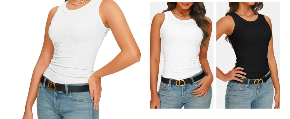Women's Ribbed Racerback Tank Tops