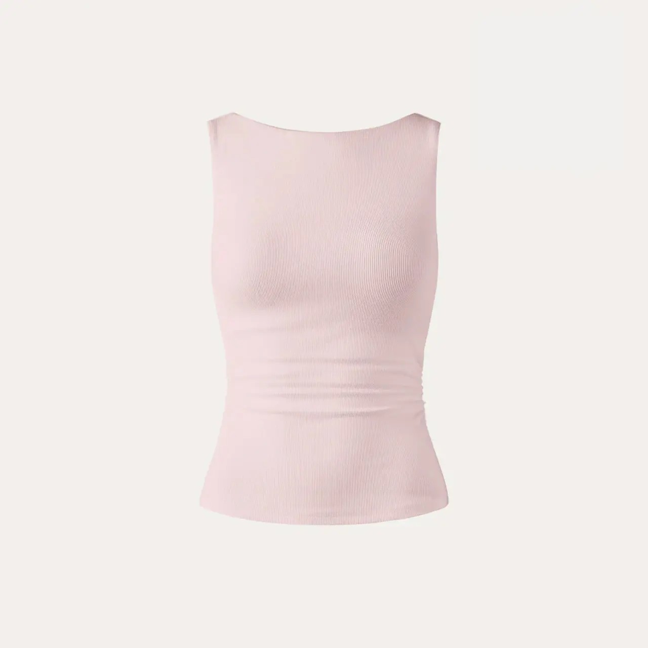 Women's Boatneck Open-Back Brami Tank Top – Built-In Bra, Spaghetti Strap