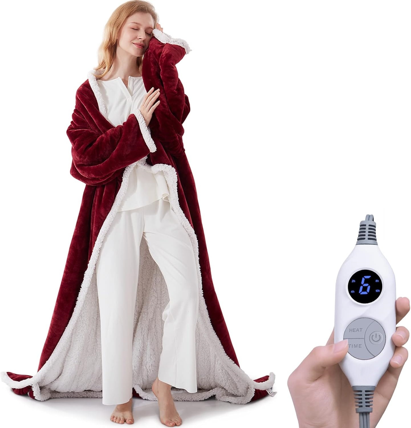 🎁CHRISTMAS PROMOTION-Wearable Electric Clothing With Sleeve And Foot Pockets 6 Heating Levels And Long Heating Times