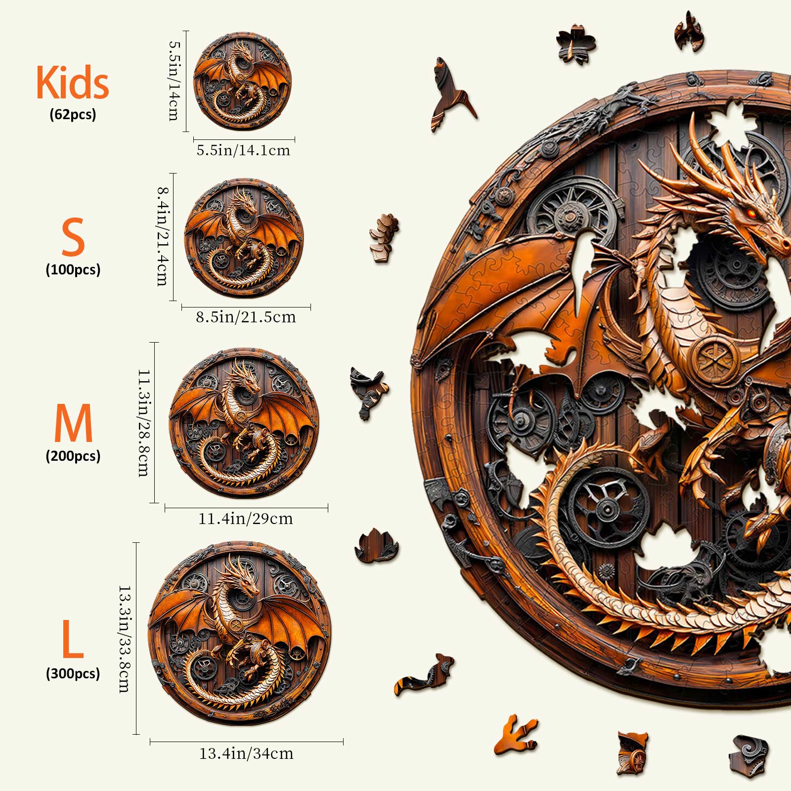 Mechanical Dragon-1 Wooden Jigsaw Puzzle