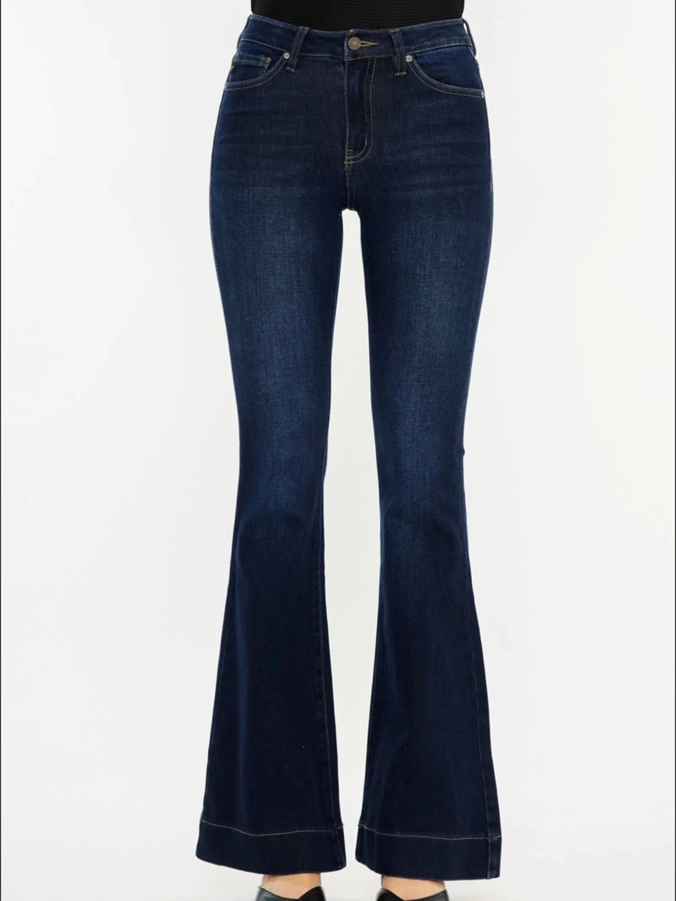 Roxxee Dark High Rise Flare Jeans