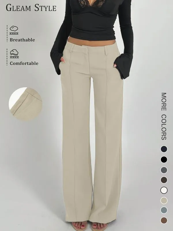 Women's Casual Fashion Suit Pants, Spring & Fall Long Trousers