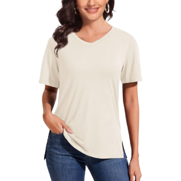 10-Pack Women's Breathable Loose V-Neck Tees – Lightweight Summer Casuals