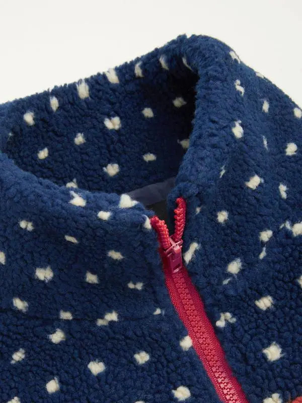 Merry Chrismas Fleece Collar Graphic Jacket