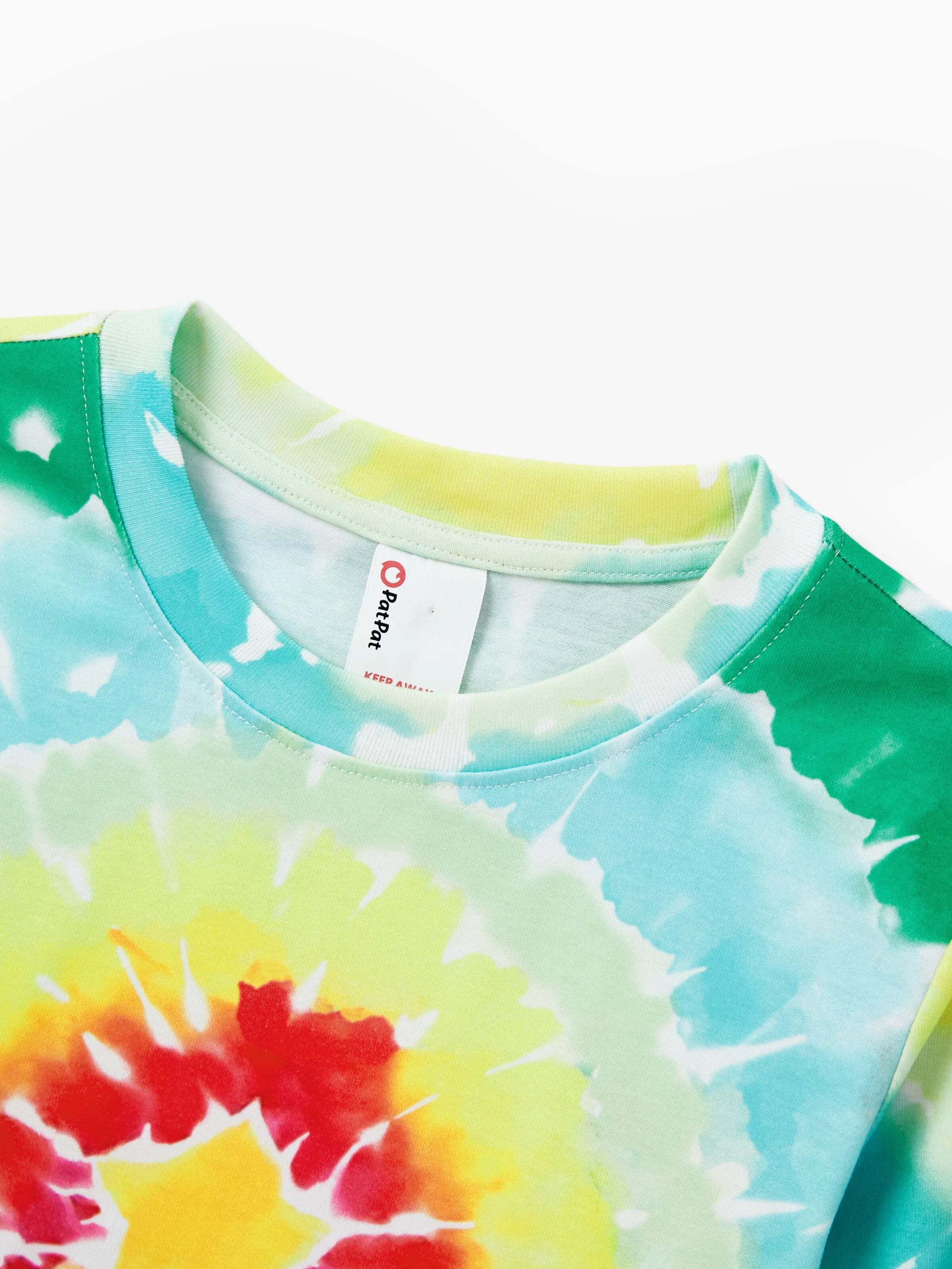 Christmas Matching Family Pajamas Set Colorful Christmas Tree Print PJS with Christmas Socks Multi-color