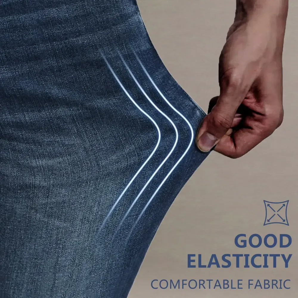 Men’s Stretch Denim Jeans — Vintage Washed Straight-Leg Fit