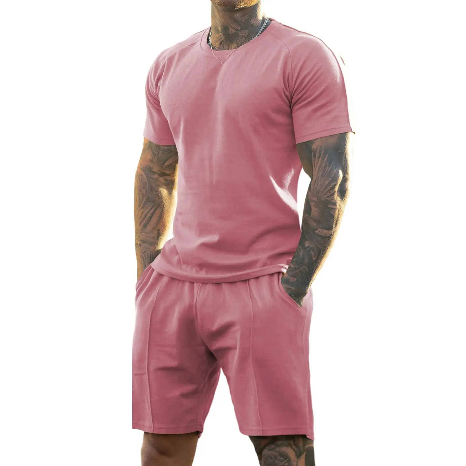 Mens Short Sets 2 Piece Outfits Fashion Summer Tracksuits Casual Set