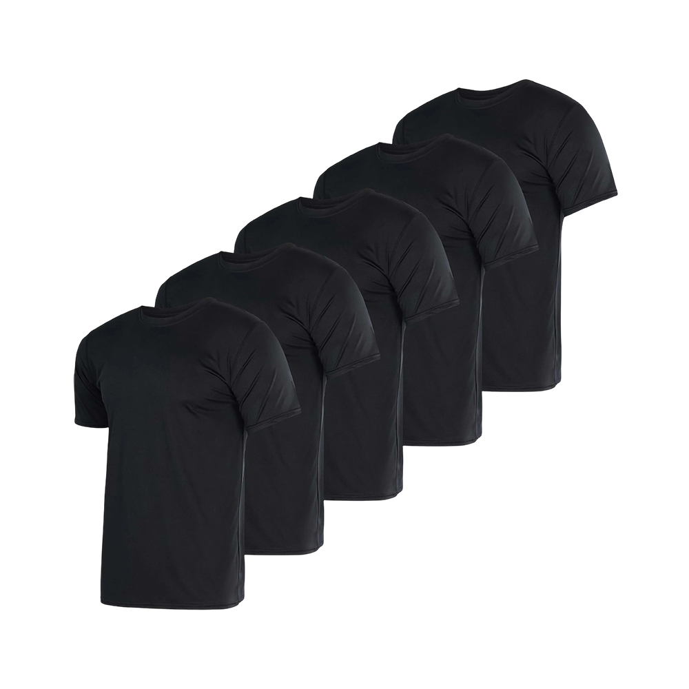 10 Pack: Men’s Short Sleeve Dry Fit Active Crew Neck T Shirt - Athletic Running Gym Workout Tee Tops