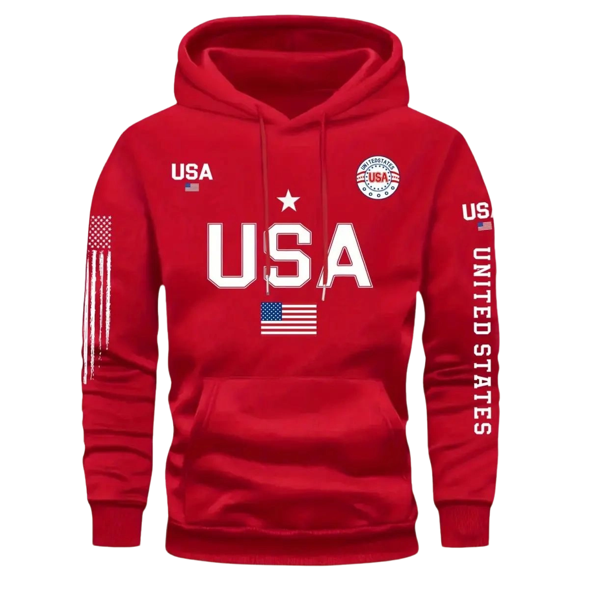USA flag print hoodie men's fleece sweatshirt, 2026 spring pullover hooded sports hoodie