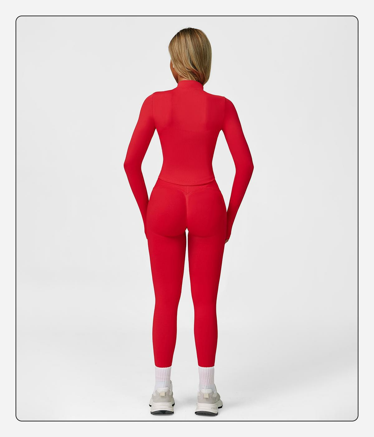 Women's 3-Piece Activewear Set – Criss Cross Crop Top, High Waist Leggings & Zip Up Jacket