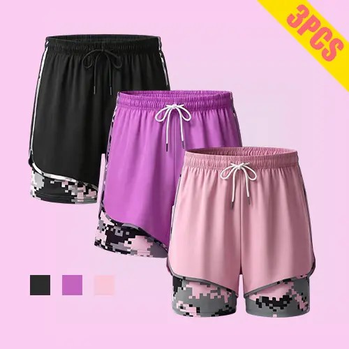 🔥Best Sale!!🔥Women’s 2-in-1 Athletic Running Shorts – Built-In Liner Active Workout Shorts