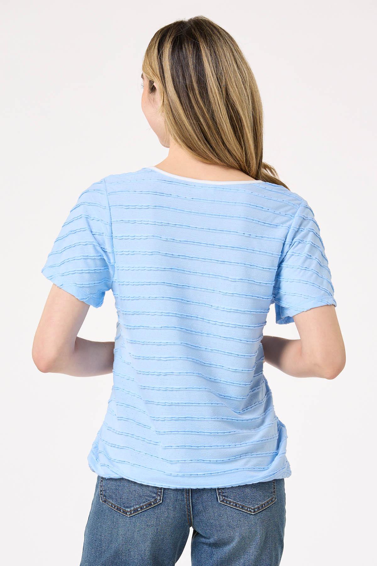 Textured Sky Blue Top