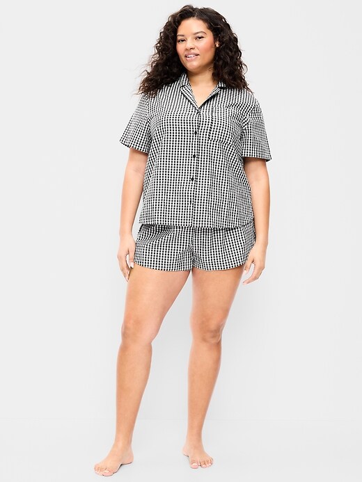 Poplin Pajama Short Set  Black/White Gingham