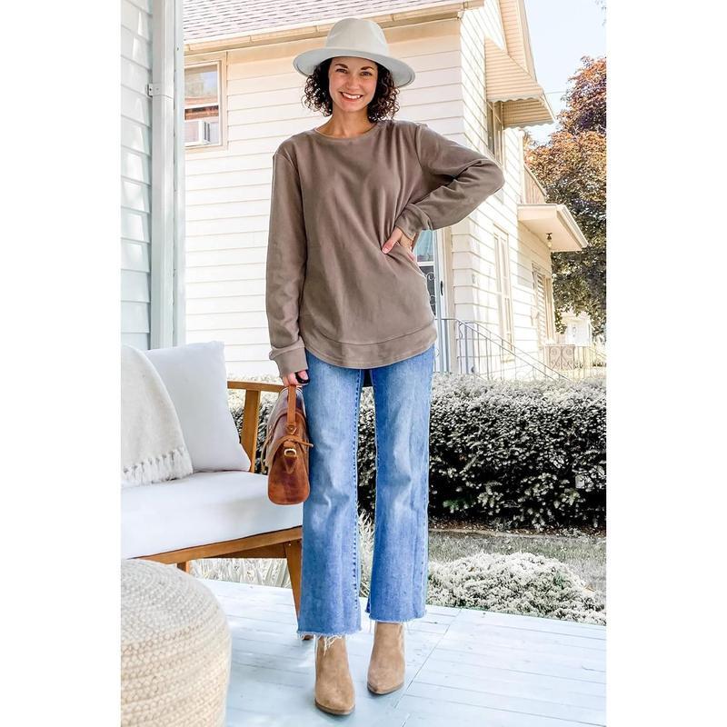 Cozy High-Low Crewneck Sweatshirt