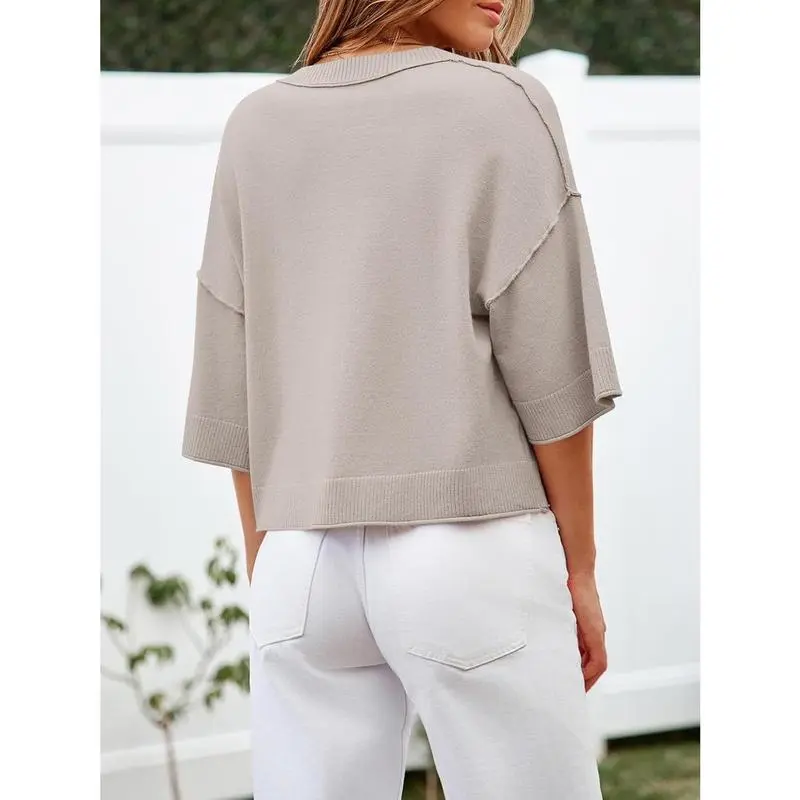 Womens Half Sleeve Cardigan Sweaters