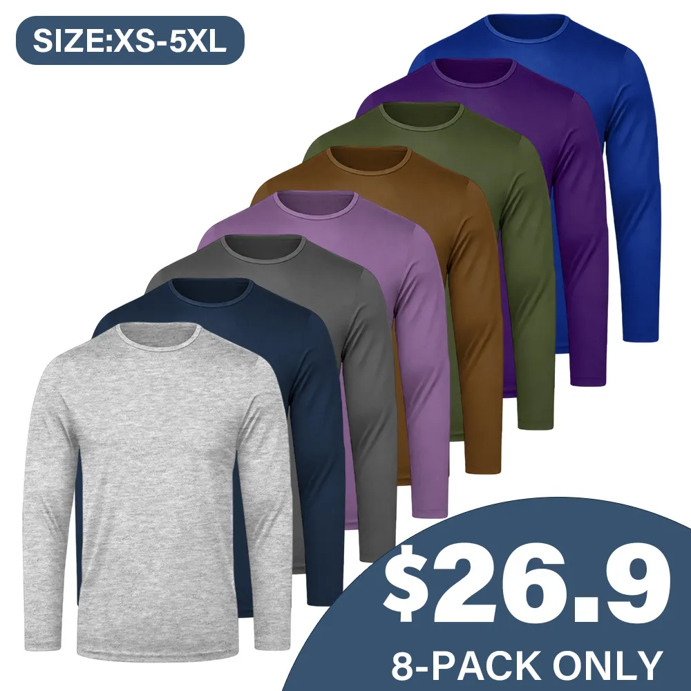 8-pack of men's long-sleeved T-shirts