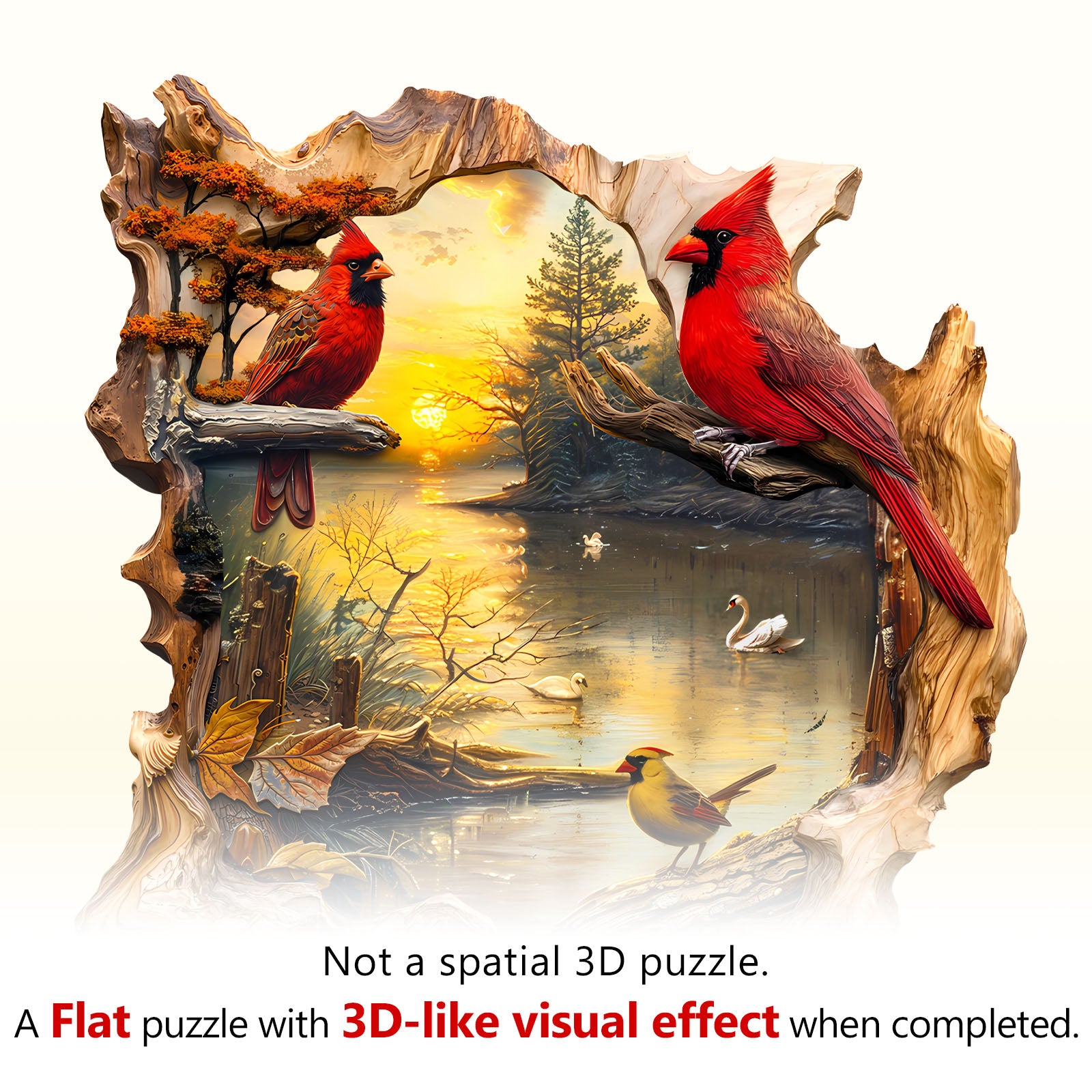 Sunset Lake Wooden Jigsaw Puzzle