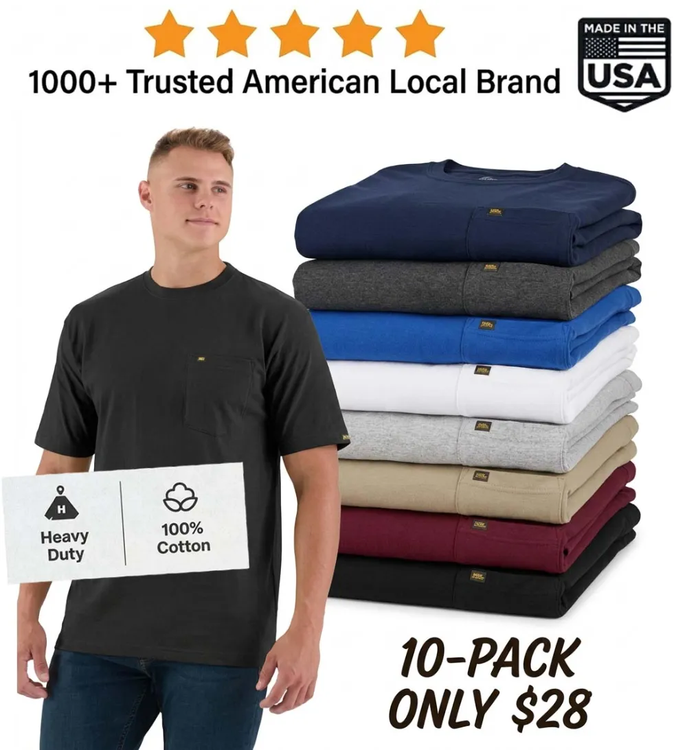 2026 🔥Performance  shirts Heavyweight Short Sleeve Pocket T-Shirt