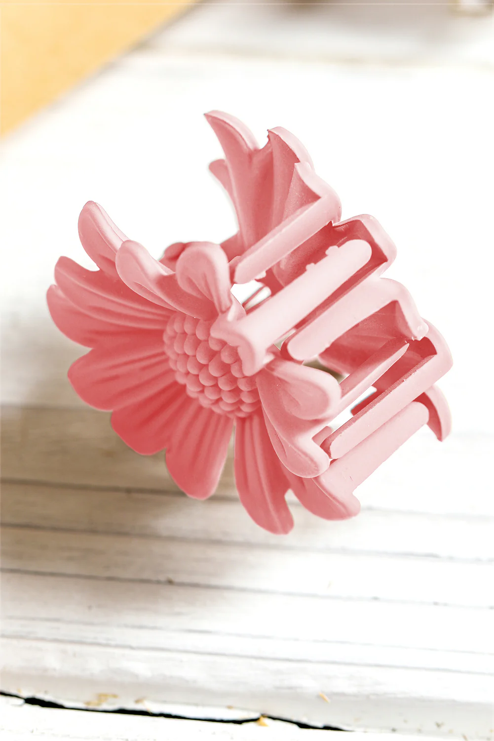 Pink Boho Daisy Flower Frosted Hair Clawclip