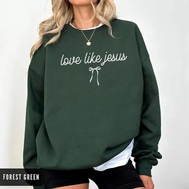 Women’s Faith-Inspired Crewneck Sweatshirt – “Love Like Jesus”