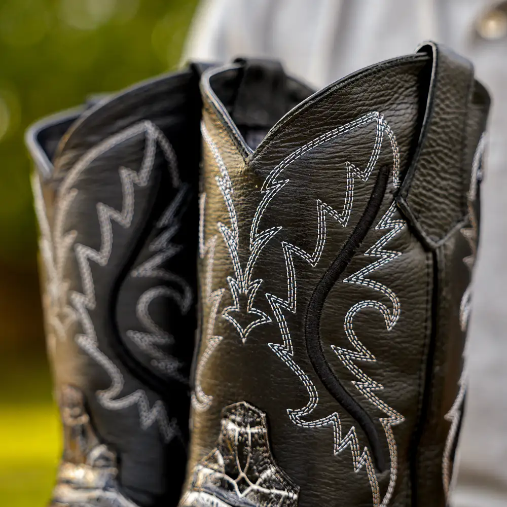 Desert Caiman Belly Leather Boots With 3D Lightweight Sole - Composite Toe