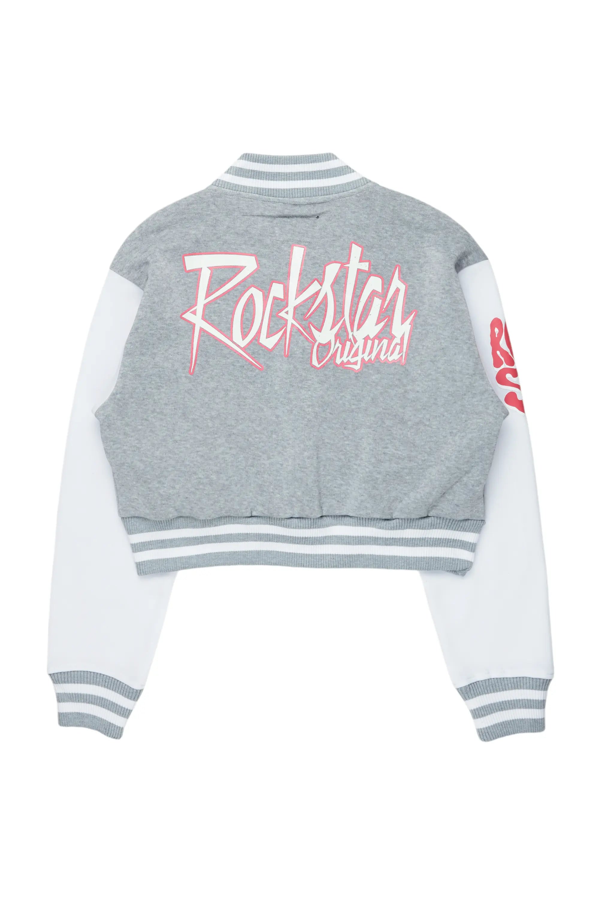 Tashara Heather Grey Varsity Jacket