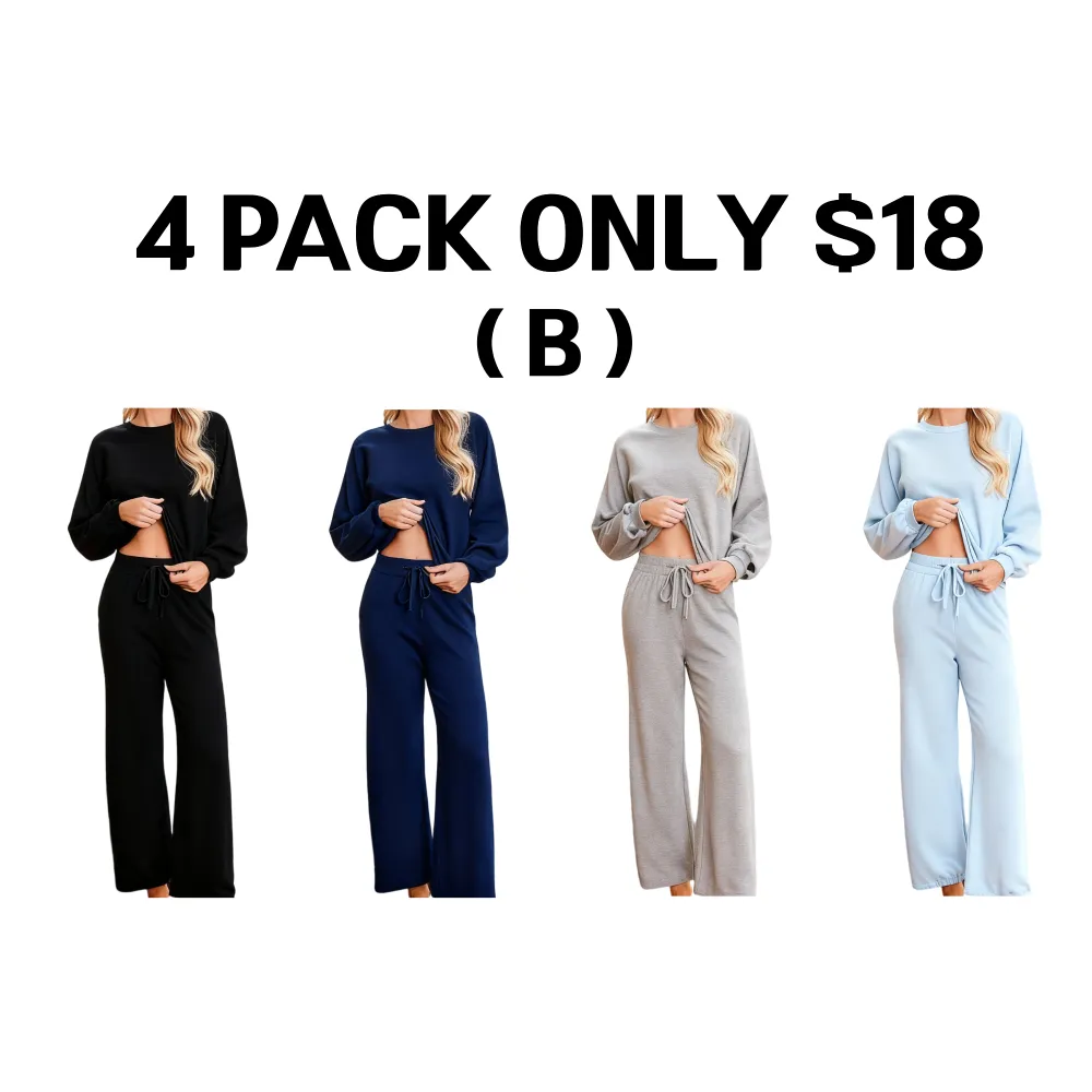 Womens Fall Winter Casual Solid Knitted 2 Piece Sets Long Sleeve Hoodie