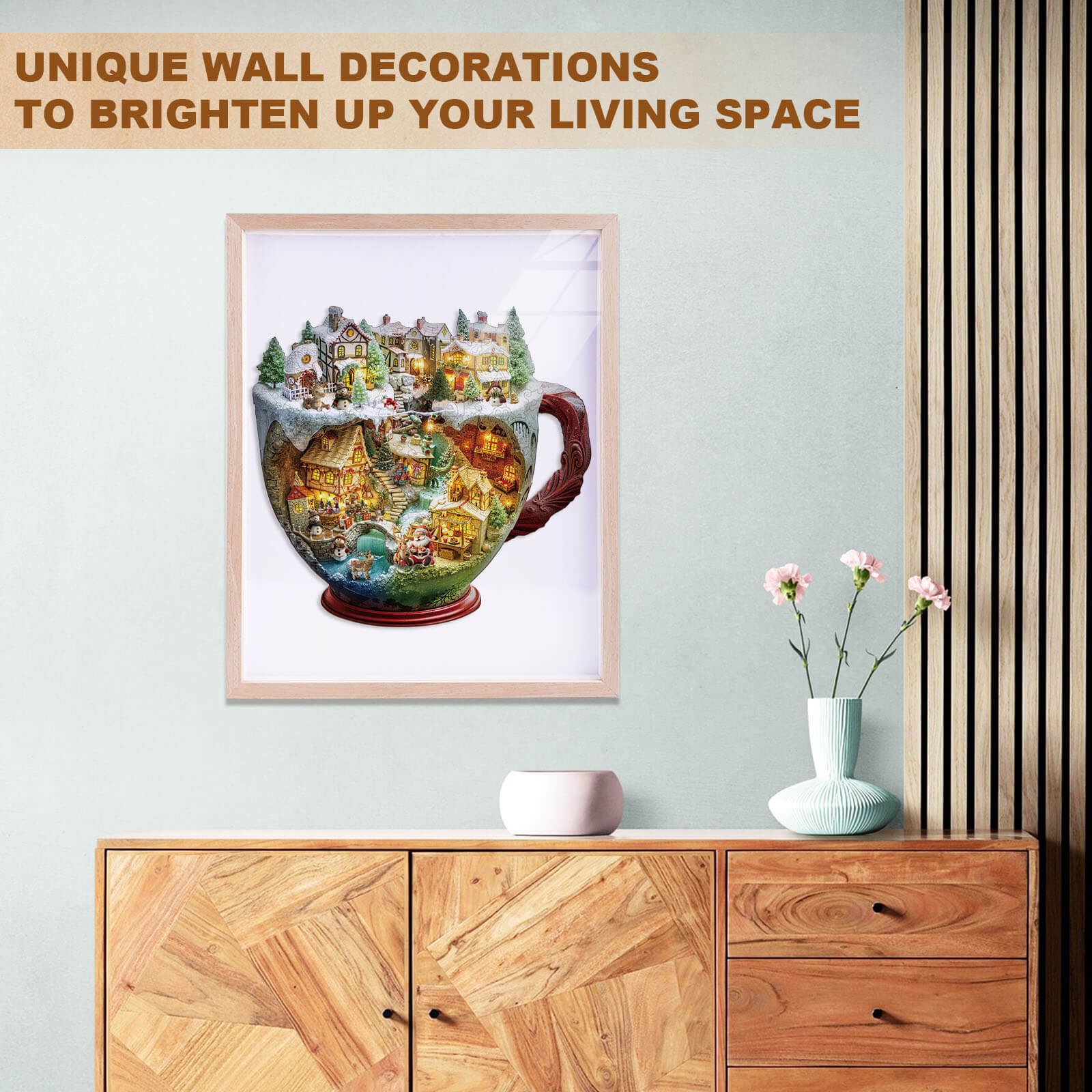 Christmas coffee cup Wooden Jigsaw Puzzle