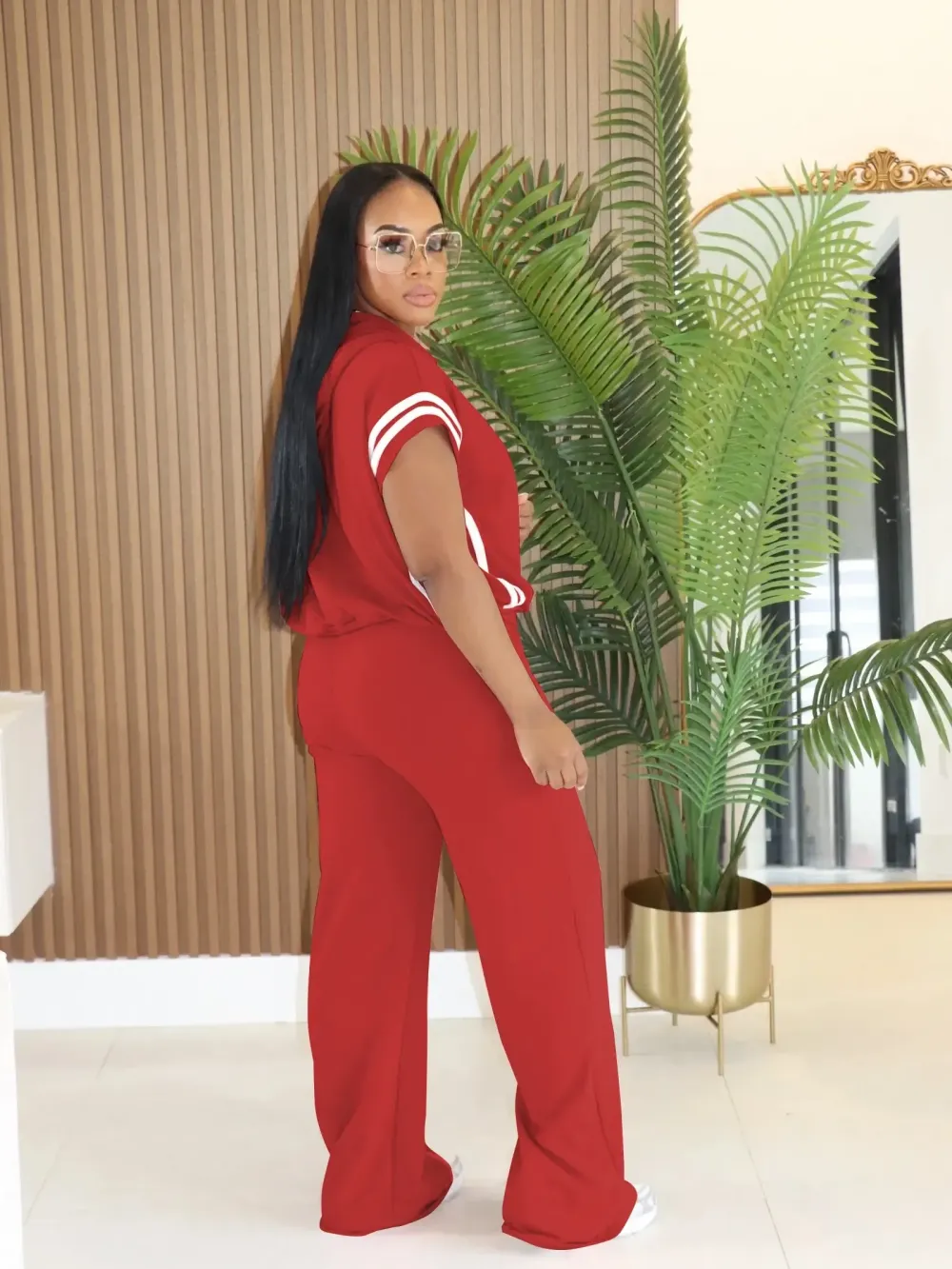 Women's Spring Summer Hooded Top & Lounge Pants Set 531GSM Oversized Loungewear