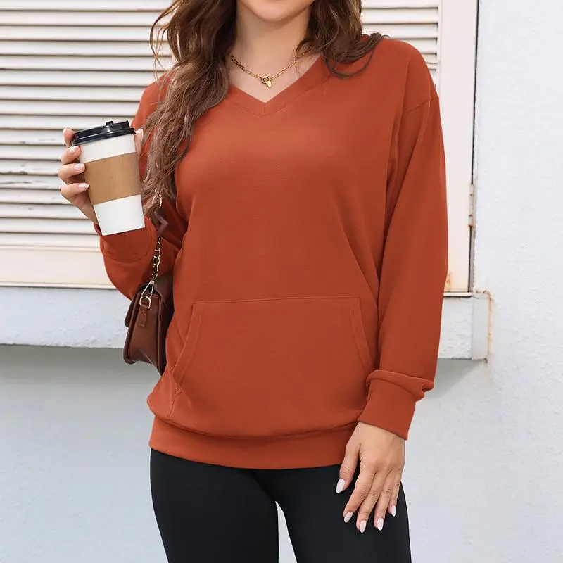 Women's Hoodless V-neck Sweatshirt