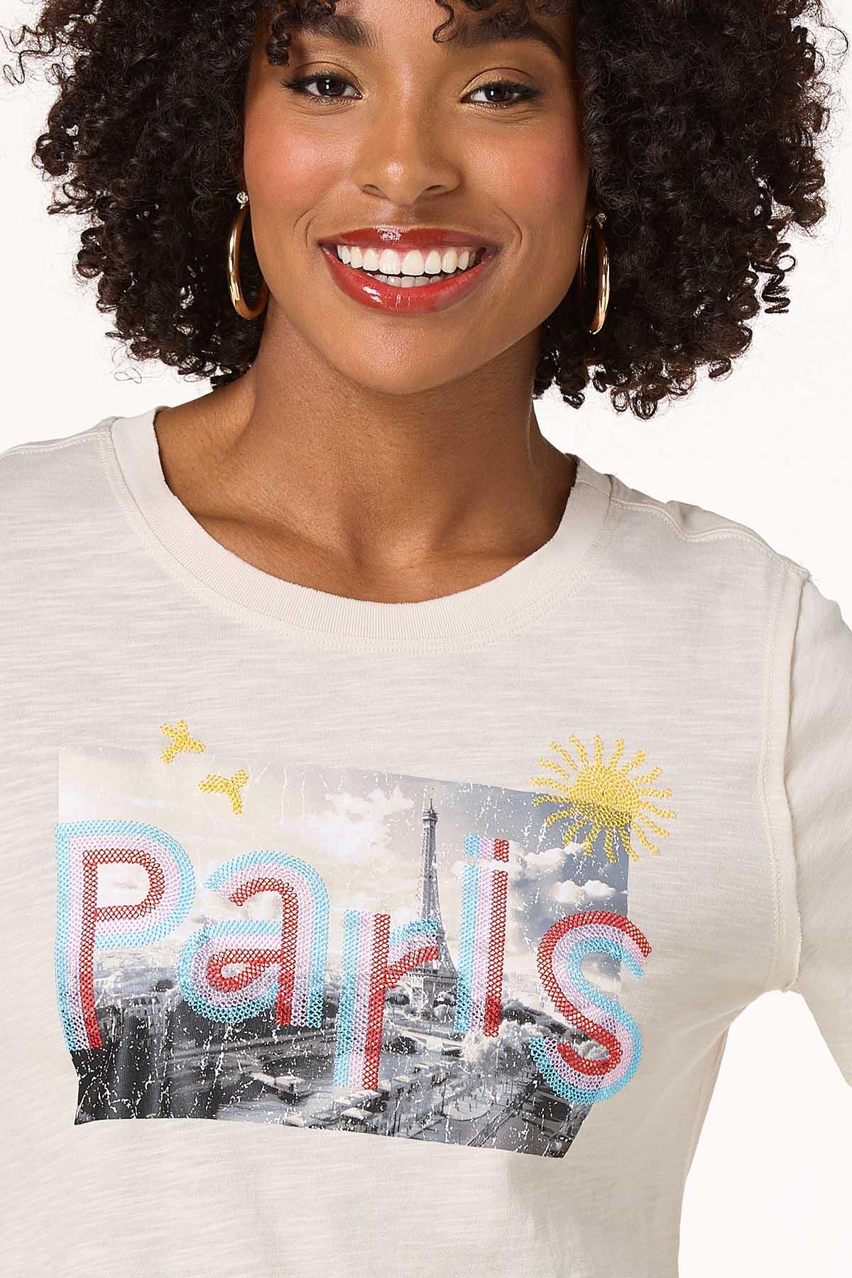Paris Embroidered Photo Tee