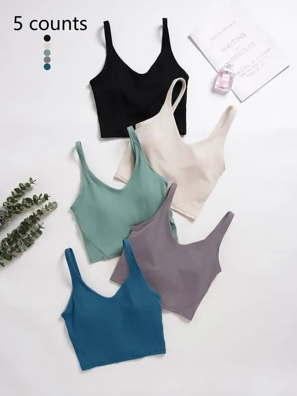 Women's Solid Backless Sports Bra(Less than $3 each!)