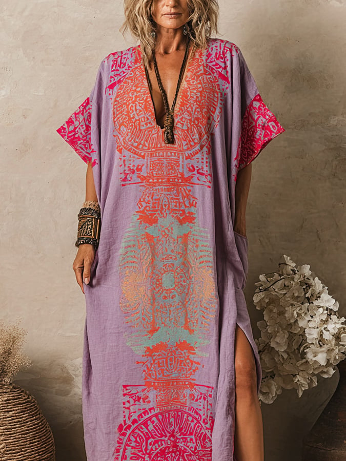 Women'S Vacation Bohemian Print Dress- Fast Shipping