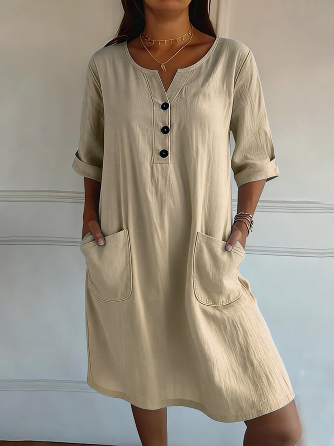Women's Casual Retro Cotton Linen Dress- Fast Shipping