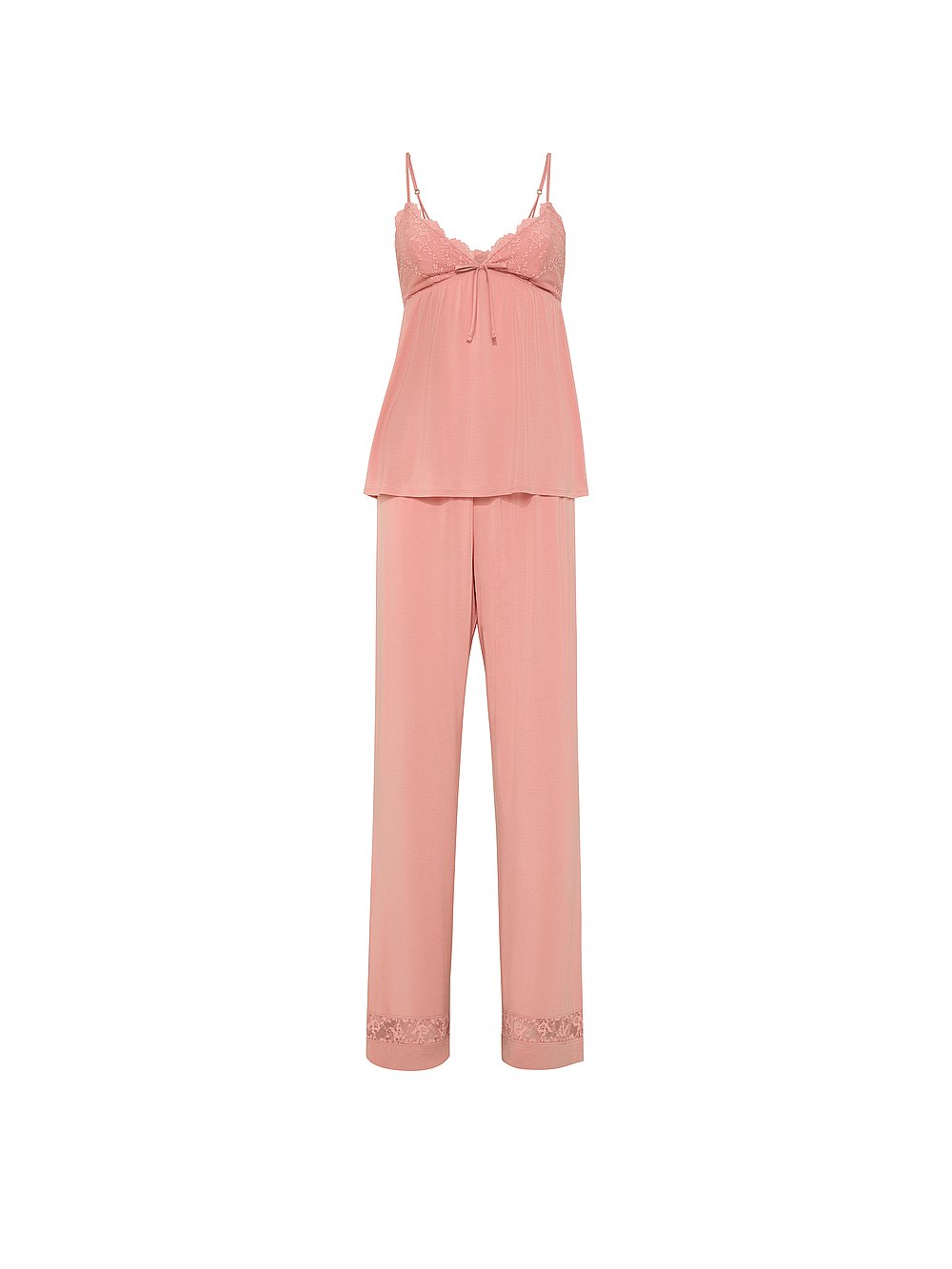 SoSoft™ Modal Lace-Trim Cami & Pants Set Blush Pink