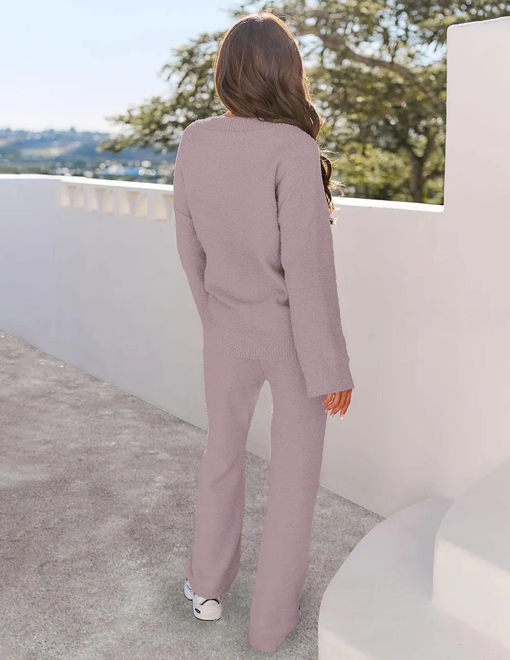 Women's Lounge Sets 2025 Fall Fashion 2 Piece Outfits Sweater Pajama Set