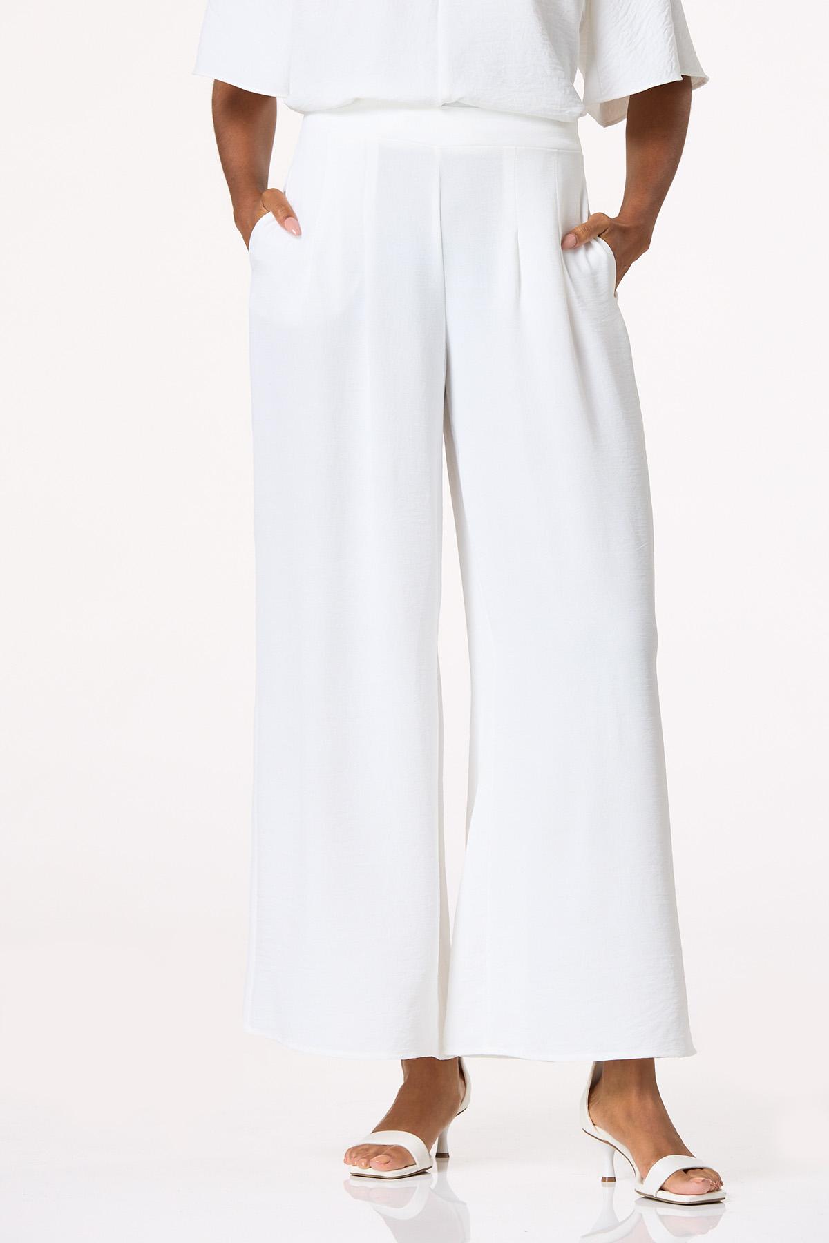White Flowy Pants
